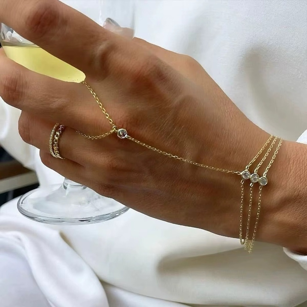 Sparkling Layers Hand Chain Bracelet